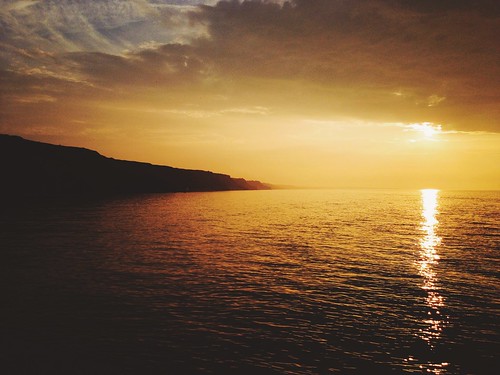 ocean sunset sea sun france coast fr normandy calvados iphone portenbessinhuppain cmwdorange