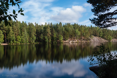 longexposure lake reflection nature water forest espoo finland landscape kaitalampi