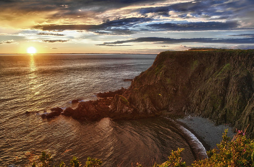 ocean sunset sea water cliffs grandmanan