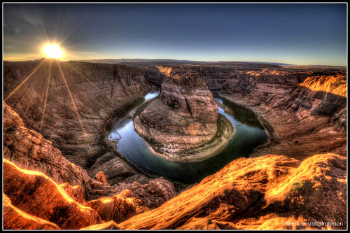 sunset arizona nature rock canyon coloradoriver meander navajo overlook hdr horseshoebend