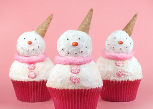 Snow Adorable Sweet Snowman Cupcakes