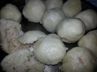 The stuffing/filling - mixture of grated fresh coconut and jaggery