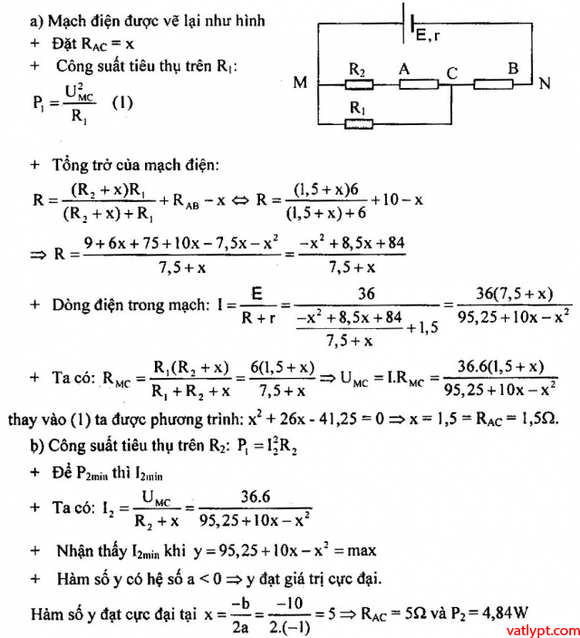 Bài tập định luật Ôm cho toàn mạch vật lý lớp 11