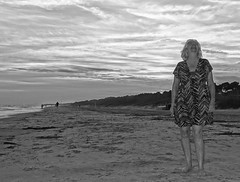 BW Helen on beach laughing.jpg