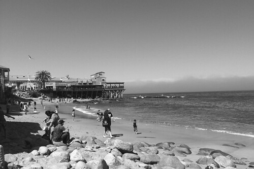 Monterey Cannery Row - Beach and rocks