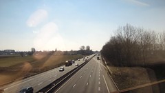 Eurostar to Paris Nord crossing motorway, France