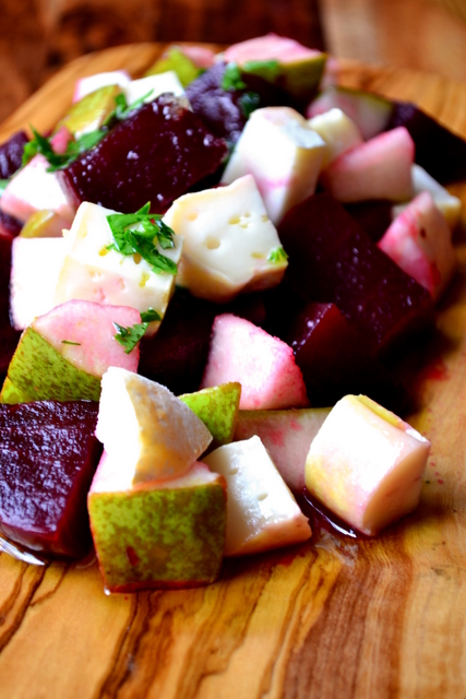 Beetroot, Pear & Goats Cheese Salad