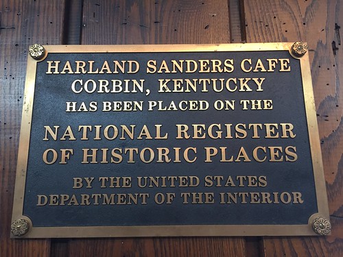 harland sanders cafe corbin kentucky nationalregisterofhistoricplaces motel restaurant eatery roadside plaque