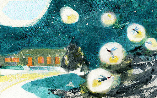 Fireflies illustration for Charleston Style&Design Magazine, summer 2014