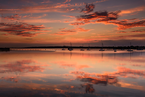 uk pink sunset red orange seascape beautiful june reflections boats still nikon haylingisland hampshire calm lee nd yachts filters grad southcoast tranquil d800 waterscape 2014 2470mm langstoneharbour heavenlysky sunsetsnapper layersofred