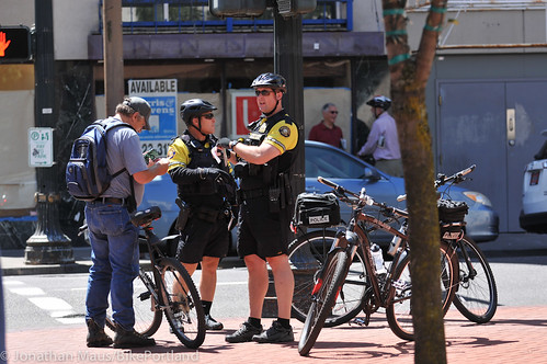 pulled over for sidewalk bicycling downtown-1