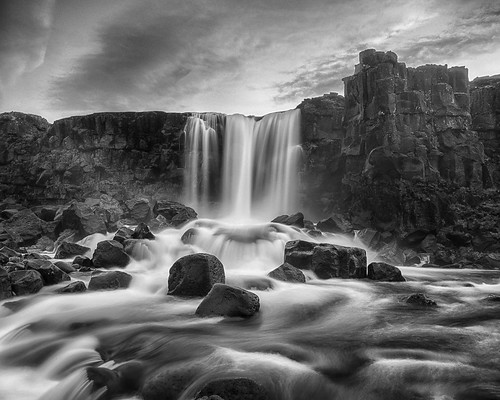 waterfall iceland hdr silky