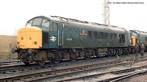 train diesel sheffield peak railway ti britishrail southyorkshire tmd tinsley class45 45014 thecheshireregiment