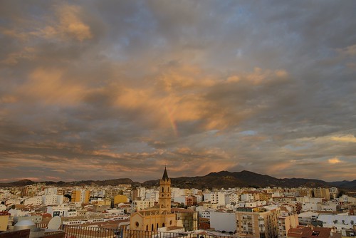 malaga andalucia spain europe hotel church sunrise