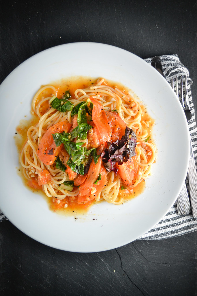 Tomato and Anchovy Butter Pasta with Swiss Chard | Things I Made Today