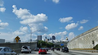 driving into the city