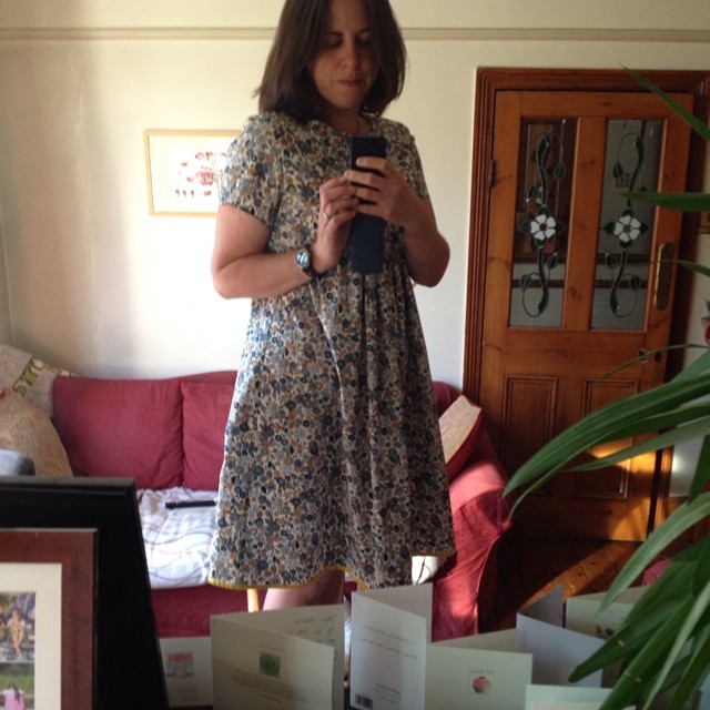New Japanese dress - with added length and a velvet ribbon hem this time #dress #dressmaking #patterns #japanese #sewing
