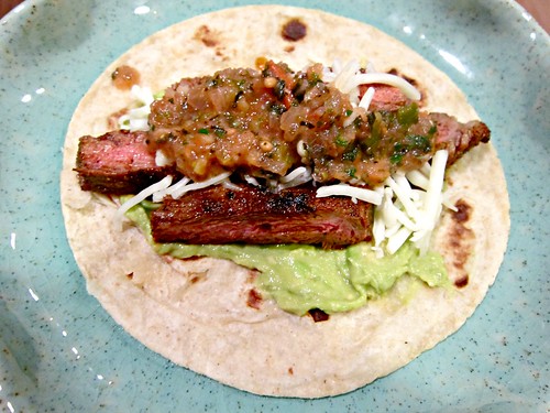 Grilled Steak Taco with Tomato & Chard Salsa