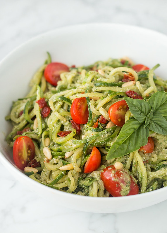Zucchini Pesto Pasta (raw, vegan, gluten-free) | Will Cook For Friends
