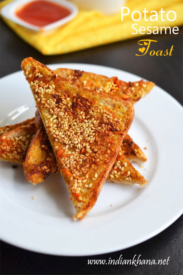 Potato Sesame Toast Aloo Masala Til Toast Recipe Easy Breakfast Recipes Indian Khana
