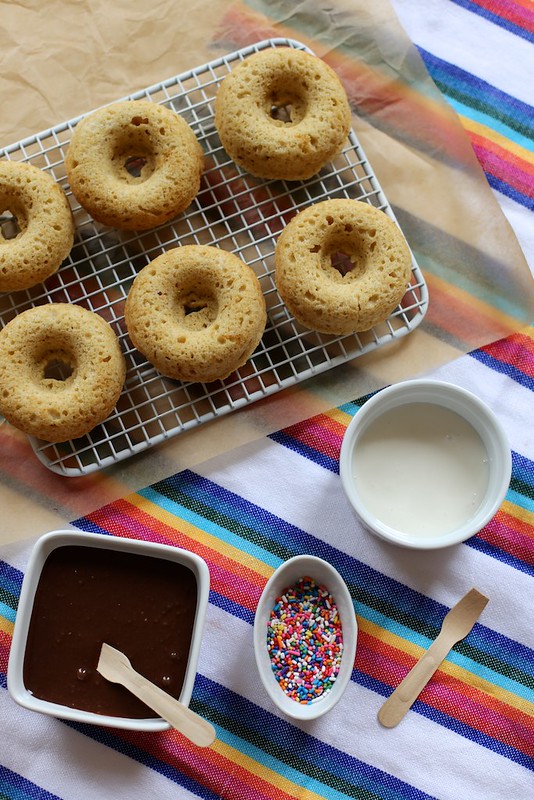 Black and White Brown Butter Baked Doughnuts