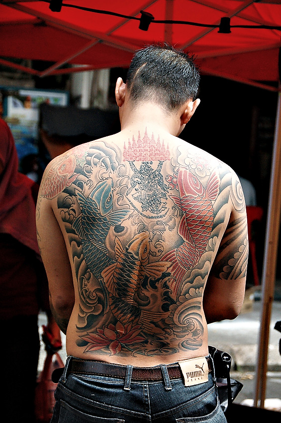 Tattooed man in Borneo