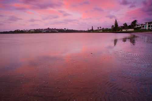 sunset red sea newzealand sky seascape colour reflection beach water clouds colorful dusk shoreline auckland shore 24mm colourful farmcove