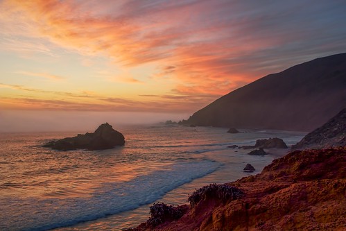 ocean california sunset seascape beach landscape coast marine julia pacific bigsur shore layer pfeiffer juliapfeifferstatebeach