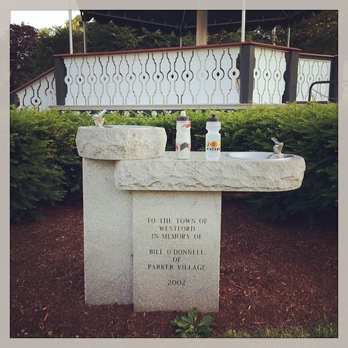 I'd like to take a moment to thank BILL O'DONNEL OF PARKER VILLAGE for leading such an exemplary life that he was immortalized by this free water fountain in 2002.  My bottles were empty, bro, and you filled them up.
