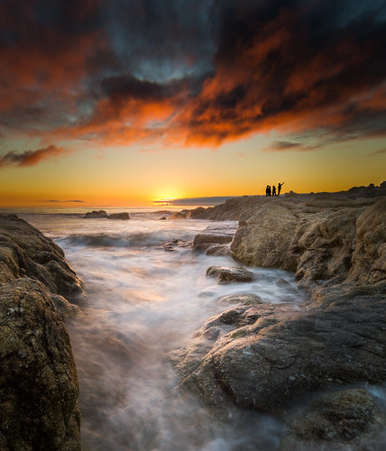 ocean sunset people beach clouds rocks waves pacific pacificocean carmel califorina carmelbythesea selfie