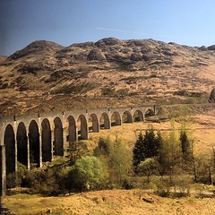 21 arch Glennfinnan viaduct finished in Oct 1898 . This concrete beauty of a bridge is on the West Highland line Glasgow to Mallaig & is celebrated on the Scottish tenner &  Harry Potter films.