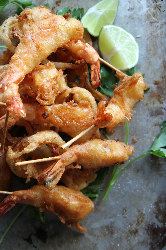Fried Shrimp with Soy Chili Apricot Dipping Sauce
