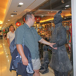 Shaking Hands with an Imitation Terracotta Warrior in the Silk Market