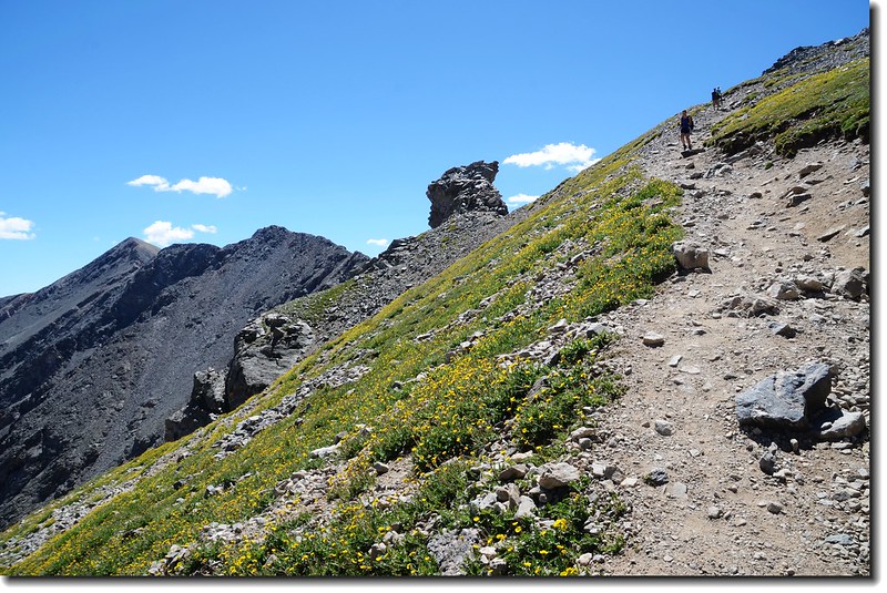 An interesting finger of rock beside the route of ascending (13,200 ft.)
