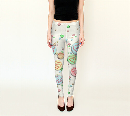 Kiwi Sweet Hearts Leggings by Squibble Design 1