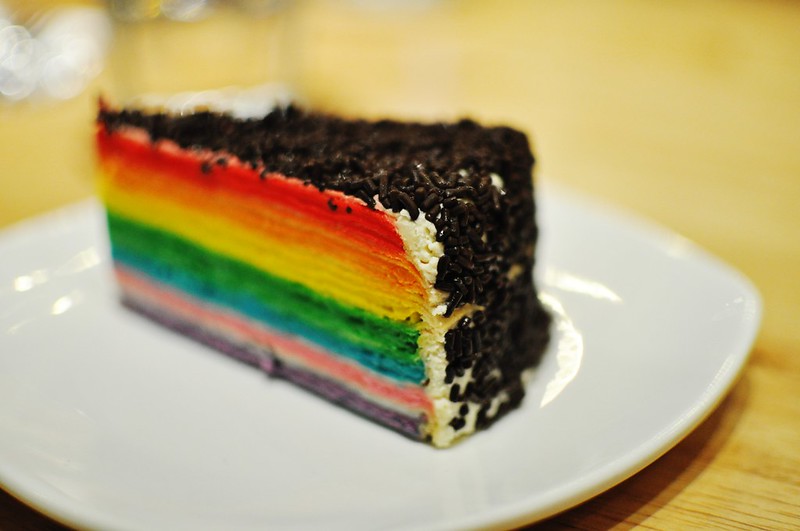 rainbow crepe cake