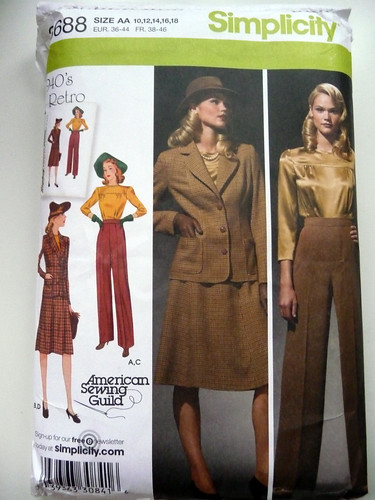 Vintage Simplicity 3688 19040s Trousers