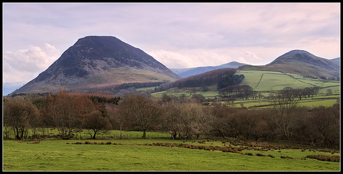 uk trees light sky panorama mountain colour green art nature composite manipulated landscape lakedistrict places hills cumbria vista colourful toned stitched contrasts hdr downsouth loweswater mellbreak