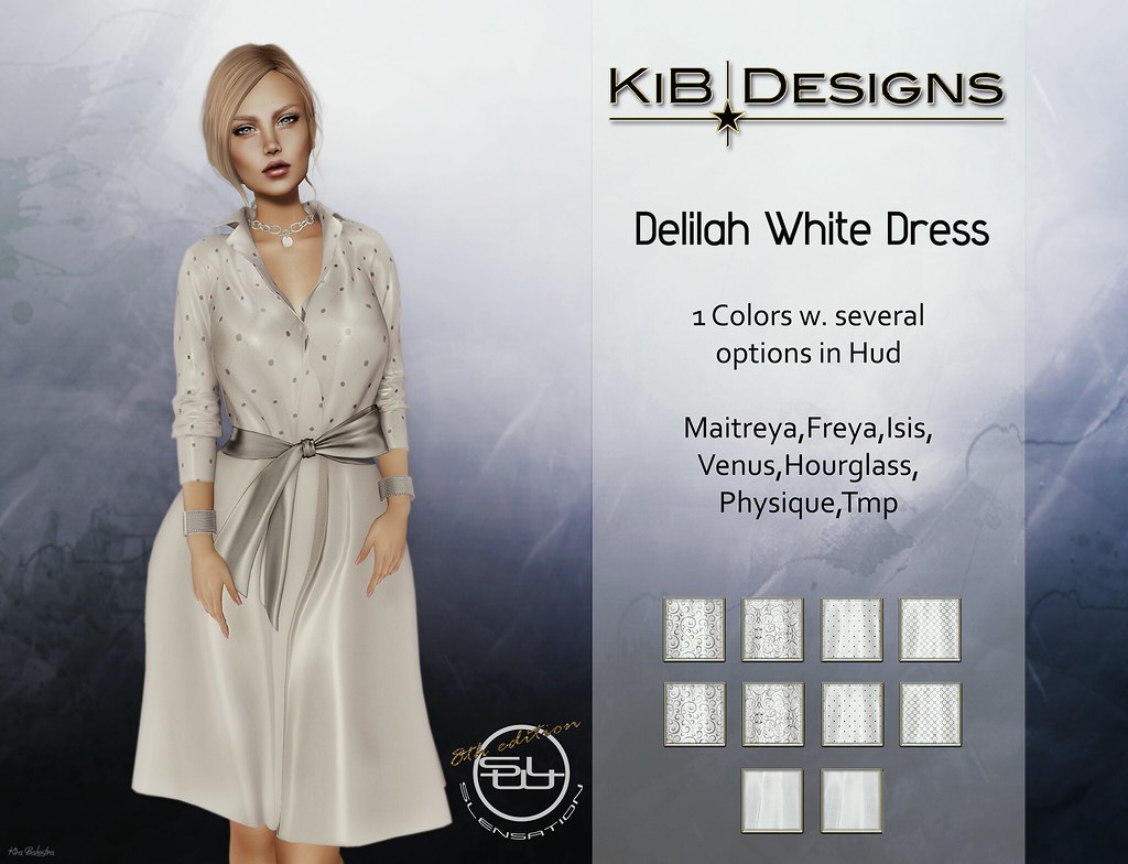 KiB Designs - Delilah White Dress in SLensation White Party!!! - SecondLifeHub.com