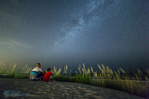 boy canon landscape dad child father northcarolina son astrophotography 28 outerbanks bower obx milkyway widefield 14mm samyang rokinon