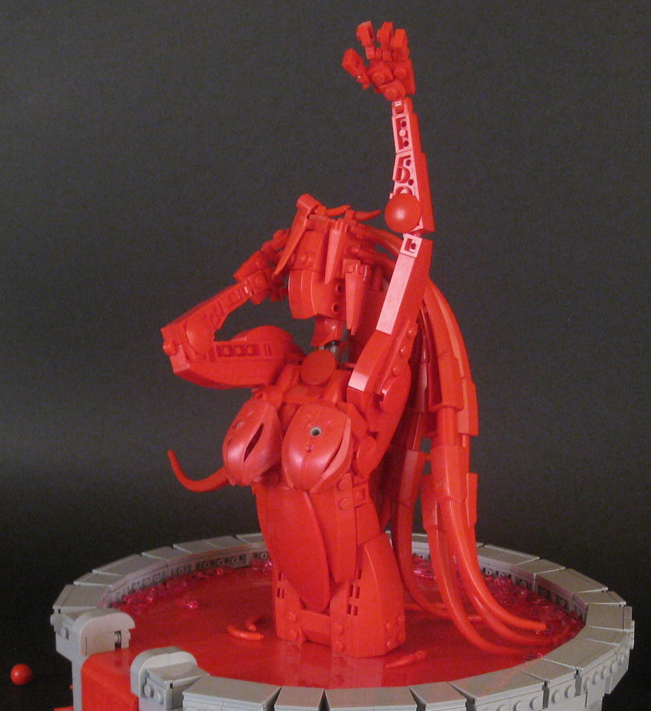 fountain of blood in the shape of a girl (custom built Lego model)