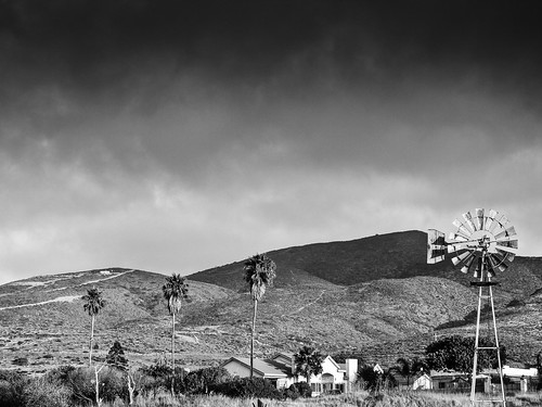 california holiday mexico windmill trees stormy evening hills landscape palms lonely
