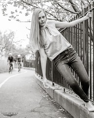 What fun this past weekend in NYC hanging around the urban landscape with lovely model  @onalleetravis who is soon off to Paris to further her modeling career! #blackandwhitephotography #makeportraits #model #newyorkphotographer #thediscoverer #cyclist #d