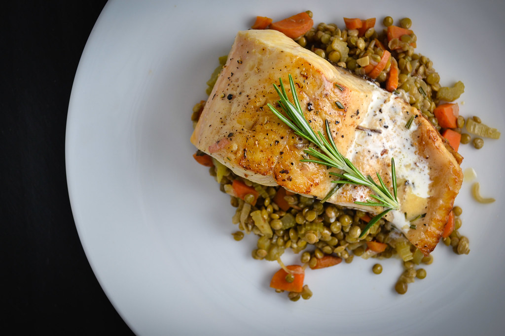 Roasted Trout Beurre Blanc with Lentils | Things I Made Today
