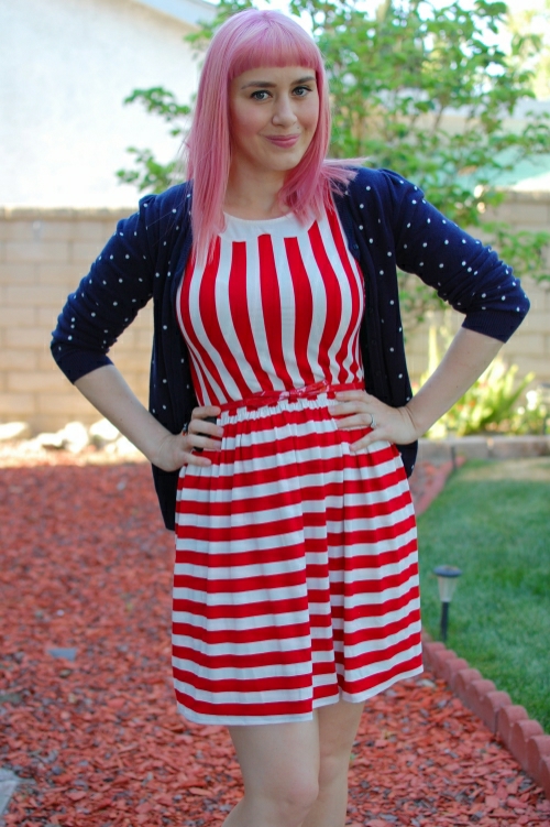 Ruche striped dress 3