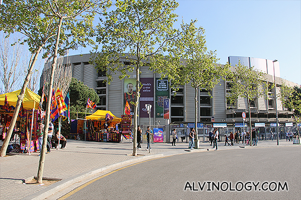 Outside Camp Nou in Barcelona 