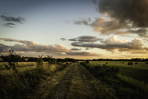 road sunset sky field landscape island country hdr belleile