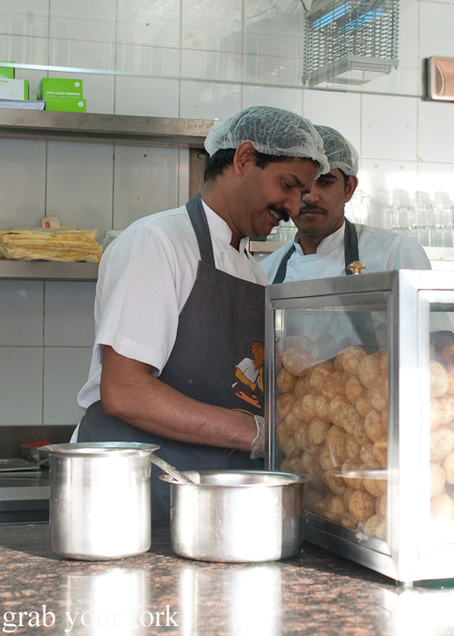Panipuri shells at Puranmal Vegetarian Restaurant in Bur Dubai
