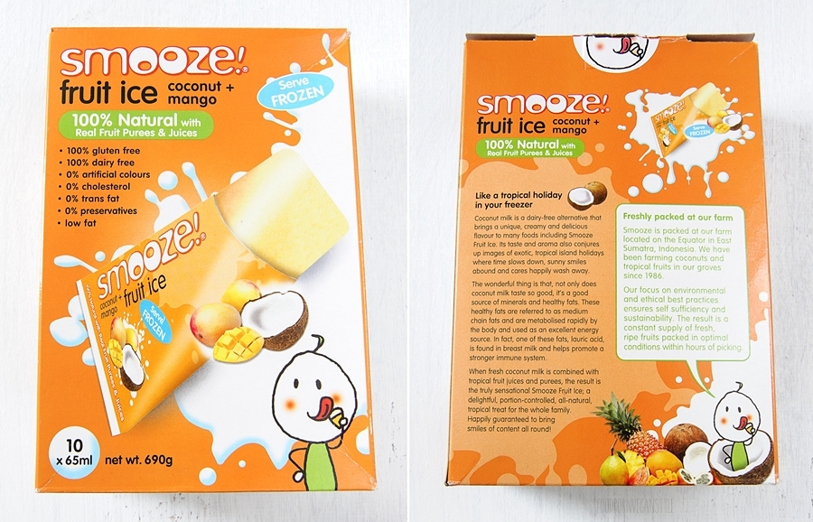Smooze. Vegan ice-cream with coconut milk and fruits