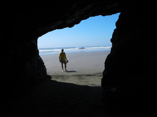 Looking out of the Cave at Ruby Beach in the Olympic National Park, Washington